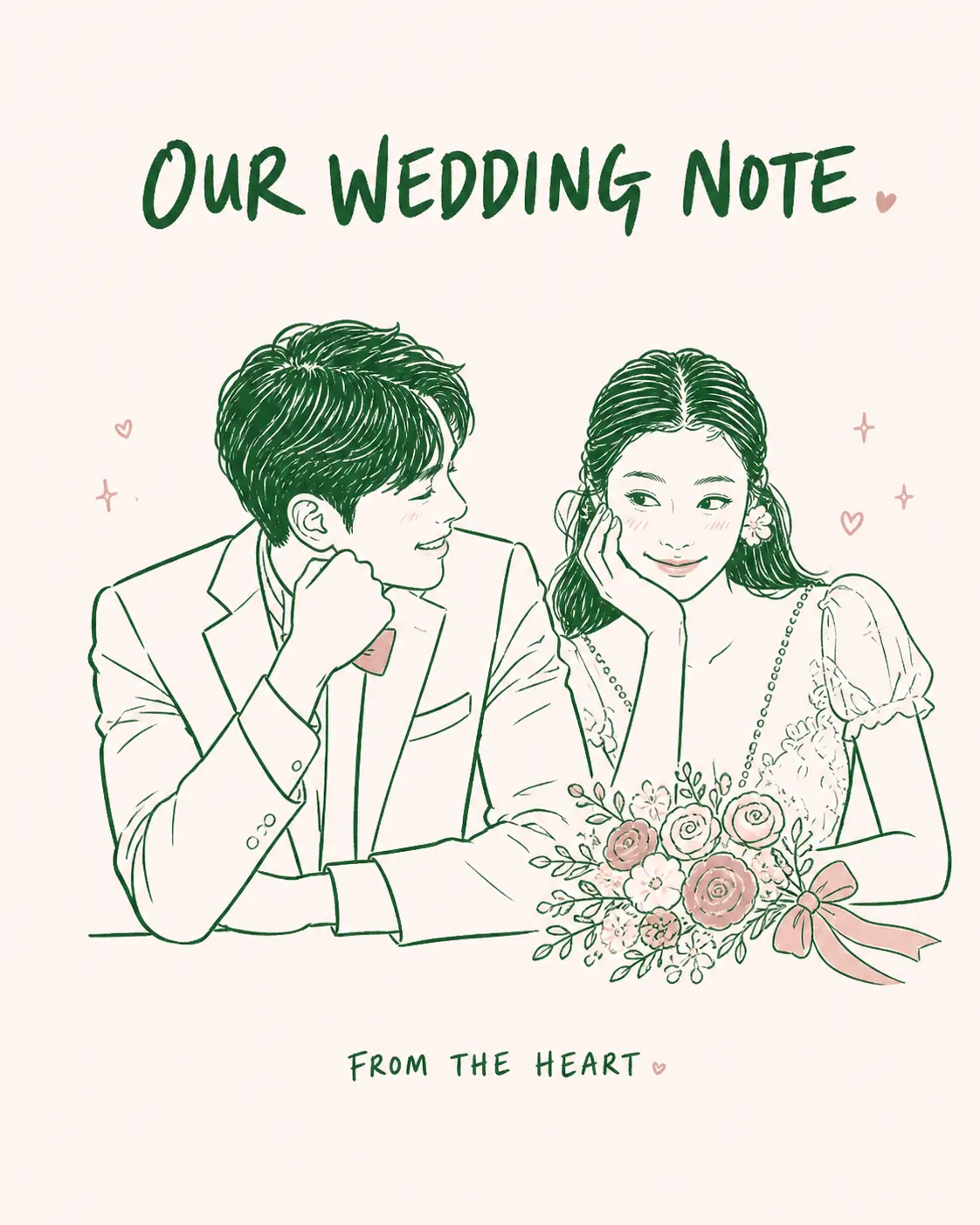 OUR WEDDING NOTE wedding illustration