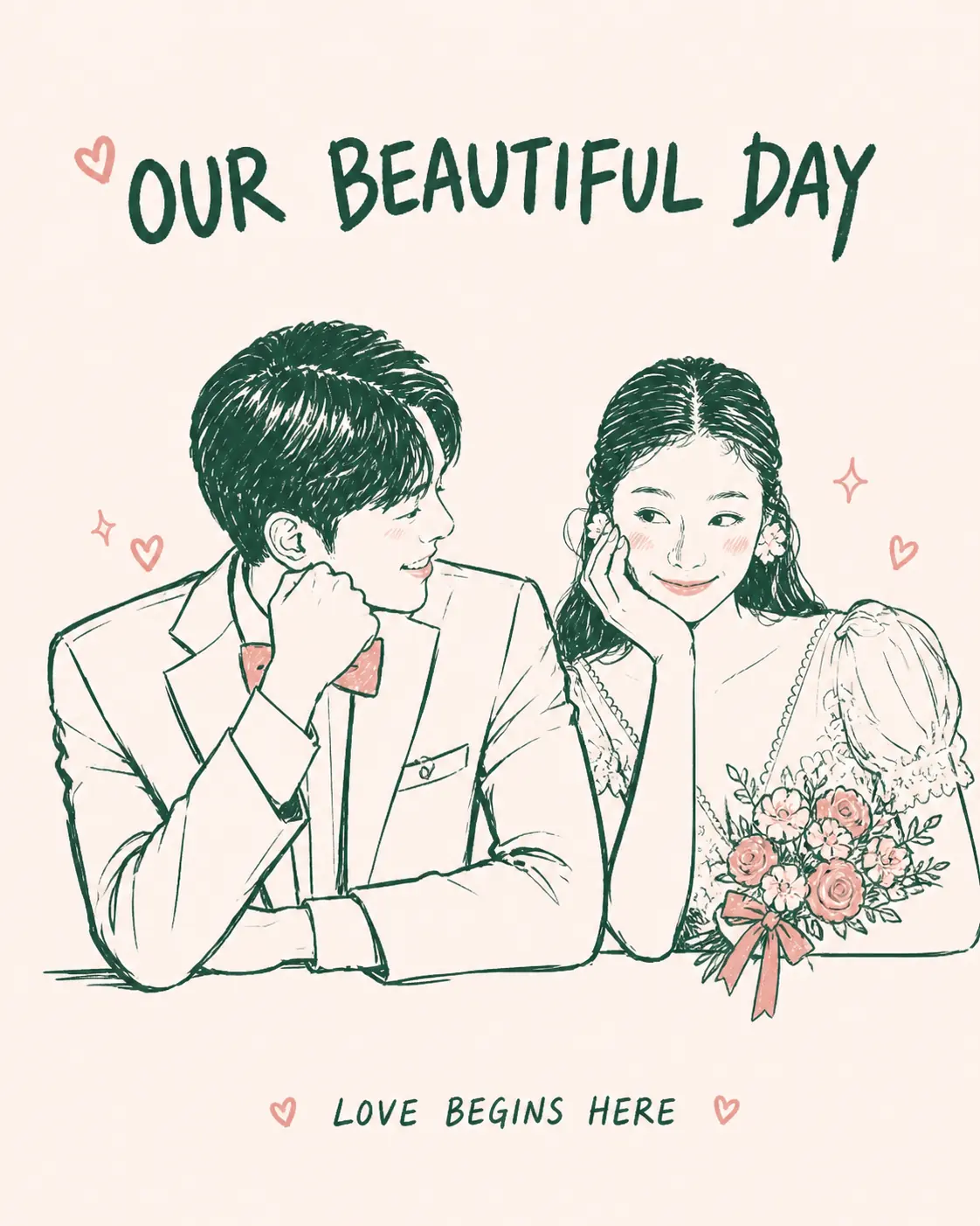 OUR BEAUTIFUL DAY wedding illustration