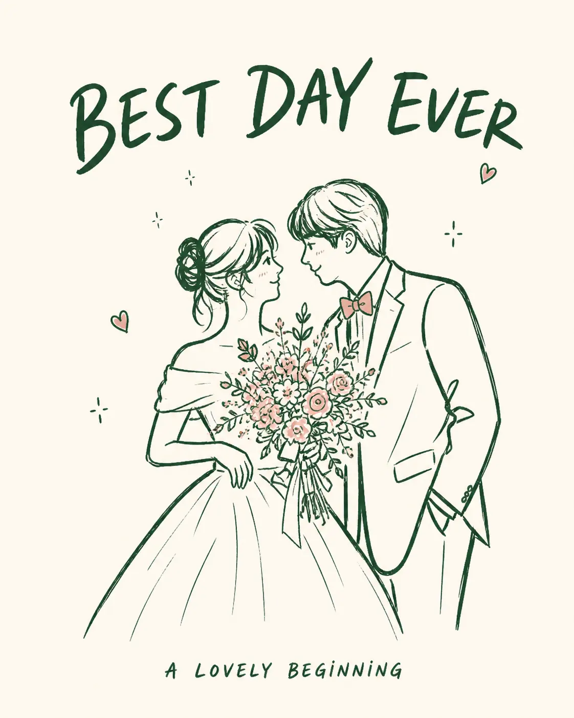 BEST DAY EVER wedding illustration