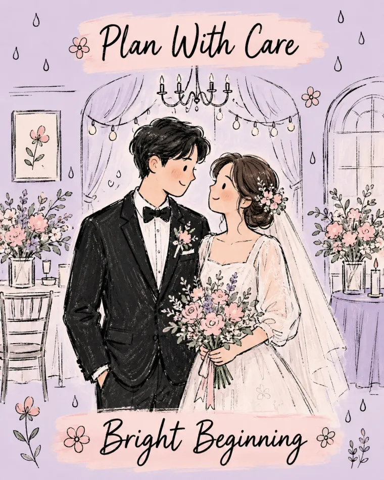 비 오는 날 예식 동선과 촬영 변경